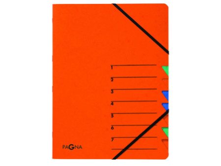 PAGNA trieur 'EASY', A4, carton, 7 compartiments, orange