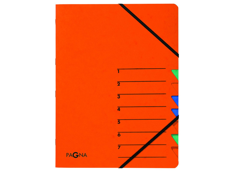 PAGNA trieur 'EASY', A4, carton, 7 compartiments, orange