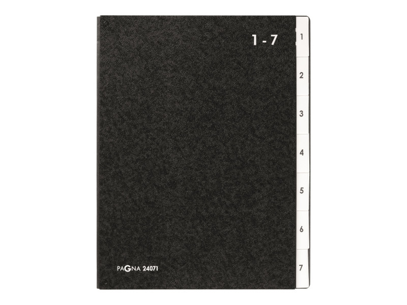 PAGNA trieur, format A4, 7 compartiments, 1 - 7, noir
