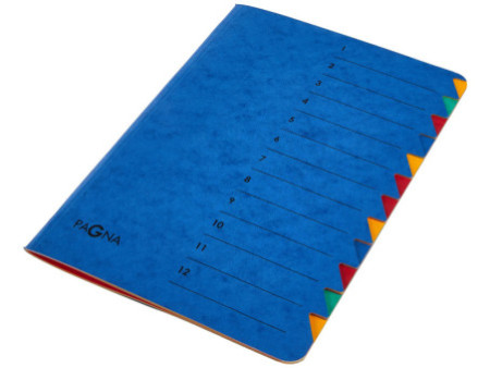 PAGNA trieur 'EASY', A4, carton, 12 compartients, bleu