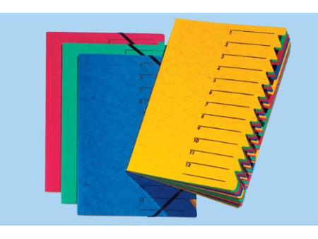 PAGNA trieur 'EASY', A4, carton, 12 compartiments, jaune