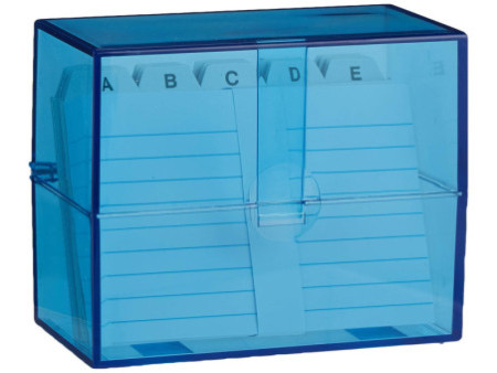 WEDO Boîte à fiches A7 paysage, bleu transparent