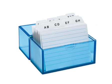 WEDO Boîte à fiches A8 paysage, bleu transparent