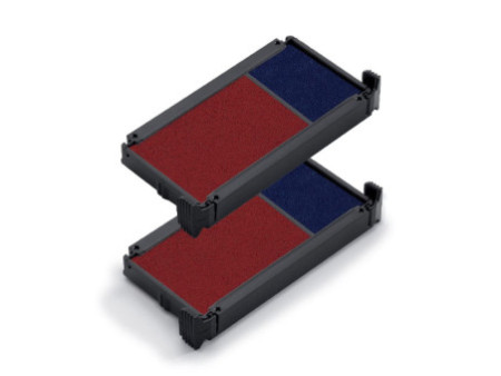 trodat Cassette d'encrage 6/4912/2, pack de 2, bleu/rouge
