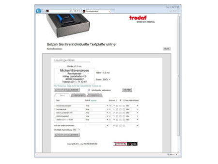 trodat Tampon pour texte 4911 Printy 4.0, bleu