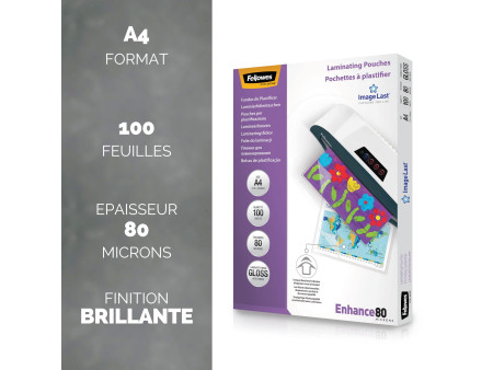 Fellowes Pochette de plastification, A4, brillante