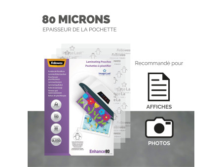 Fellowes Pochette de plastification, A4, brillante