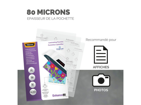 Fellowes Pochette de plastification, A3, brillante