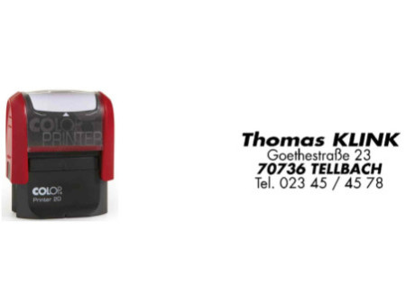 COLOP Tampon automatique à texte Printer 20, 4 lignes,