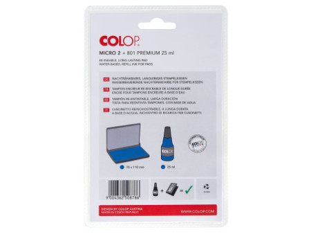 COLOP Set cassette d'encrage + encre, bleu