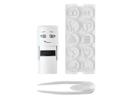 COLOP Kit tampon à motif 'LITTLE NIO' mariage, blanc