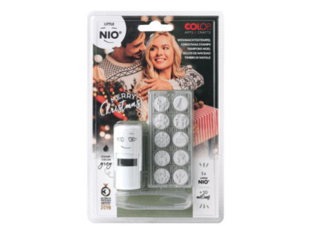 COLOP Kit tampon à motif 'LITTLE NIO' Noël, gris