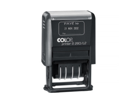 COLOP Tampon de date Printer S260/L2 'PAYÉ le', noir