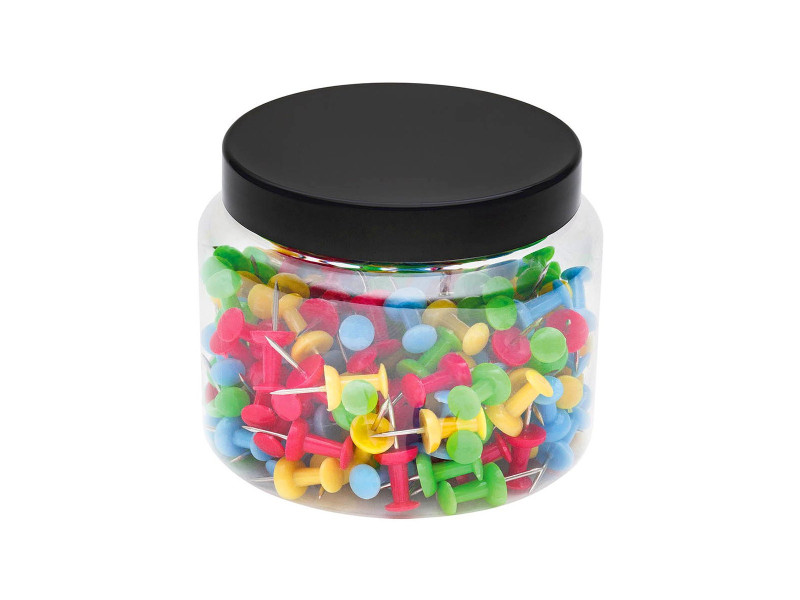 WEDO Punaises, dans une boîte transparente, couleurs assorti