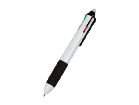 WEDO Stylo à bille à quatre couleurs, effaçable, blanc