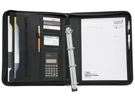 WEDO Porte-documents, A4, avec calculatrice, couleur: noir
