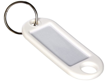 WEDO Porte-clés avec anneau, diamètre: 18 mm, blanc