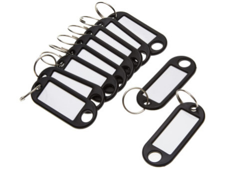 WEDO Porte-clés avec anneau, diamètre: 18 mm, noir