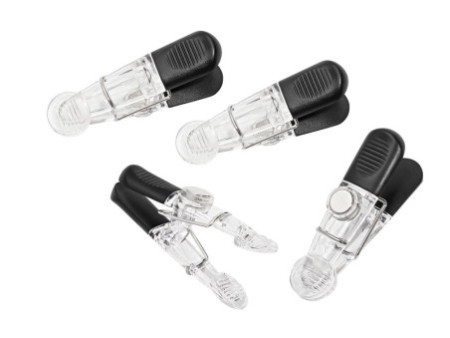 WEDO Aimants clip GLOSSY, kit de 4, noir / transparent