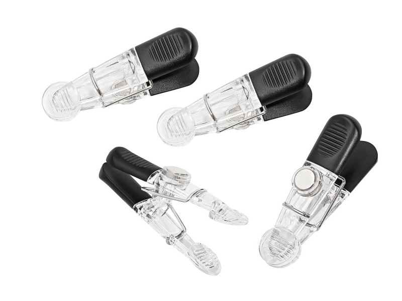 WEDO Aimants clip GLOSSY, kit de 4, noir / transparent