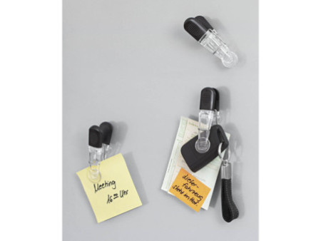 WEDO Aimants clip GLOSSY, kit de 4, noir / transparent
