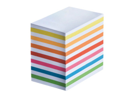 WEDO Bloc cube, 50x90 mm, blanc / coloré, 700 feuilles