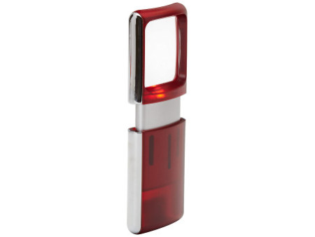 WEDO Loupe rectangulaire avec éclairage LED, couleur: rouge