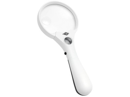 WEDO Loupe PROFI avec poignée et lumière LED, rond, blanc