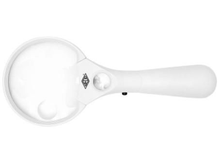 WEDO Loupe PROFI avec poignée et lumière LED, rond, blanc