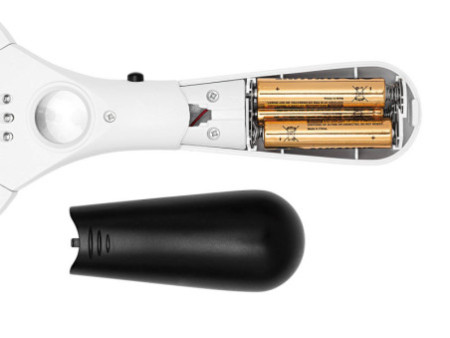 WEDO Loupe PROFI avec poignée et lumière LED, rond, blanc