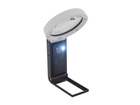 WEDO Loupe UV avec lumière LED et pied pliable, noir/blanc