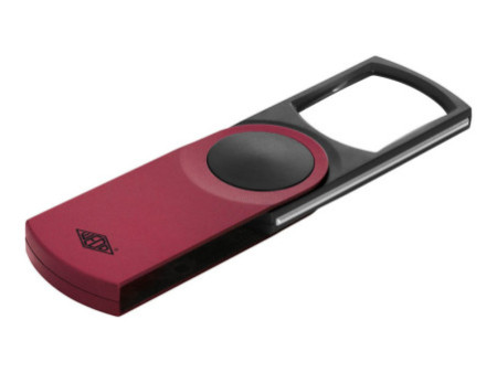 WEDO Loupe rectangulaire SWING-IT avec LED, rouge métallique