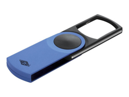 WEDO Loupe rectangulaire SWING-IT avec LED, bleu métallique