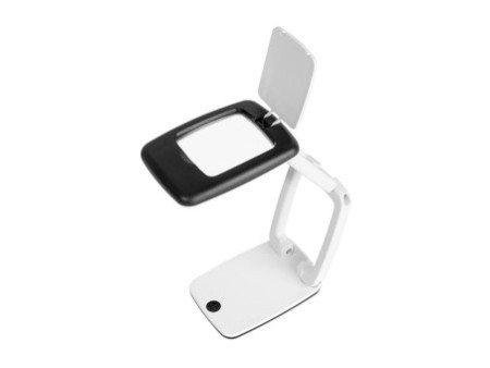 WEDO Loupe de table Pocket avec lumière LED, blanc/noir