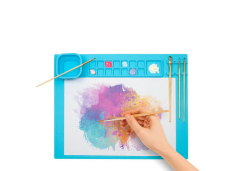 WEDO Tapis de peinture en silicone, bleu clair