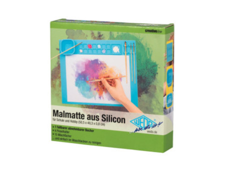 WEDO Tapis de peinture en silicone, bleu clair