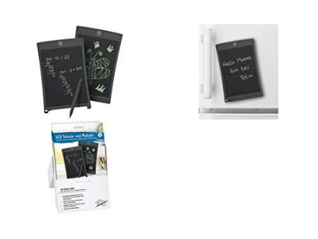 WEDO Ardoise LCD, 8,5 pouces (21,59 cm), noir, présentoir