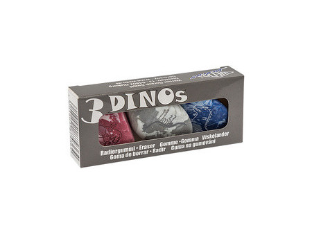 WEDO Gomme en plastique Pierre 'DINO', set de 3
