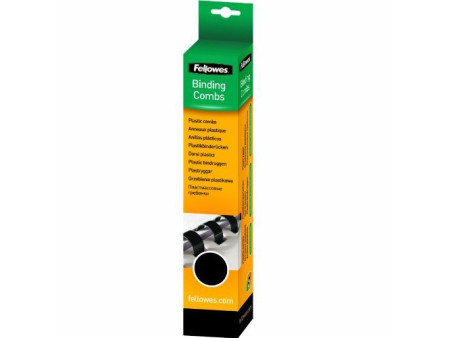Fellowes Peigne à relier en plastique, A4, 6 mm, noir