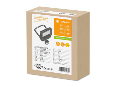 LEDVANCE Projecteur LED FLOODLIGHT SENSOR, 8 W, 3000K BK