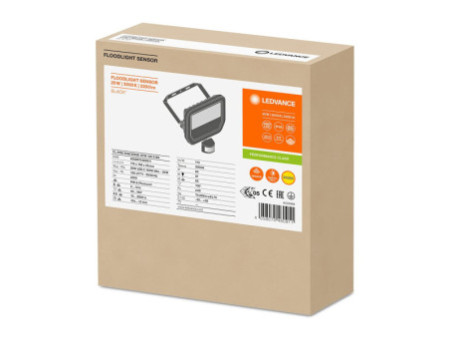 LEDVANCE Projecteur LED FLOODLIGHT SENSOR, 20 W, 3000K BK