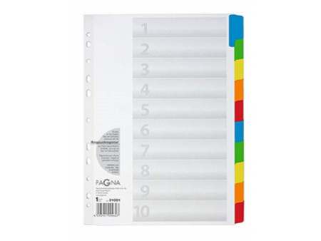 PAGNA Intercalaires en carton, A4, 10 touches, 5 couleurs