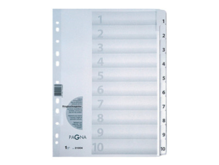 PAGNA Intercalaires, carton, chiffres 1 - 10, A4, 10 touches
