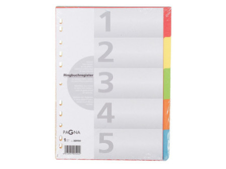 PAGNA Intercalaires en carton, A4, 5 positions, 5 couleurs