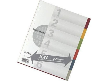 PAGNA Intercalaires en carton, A4, 6 touches, extra large