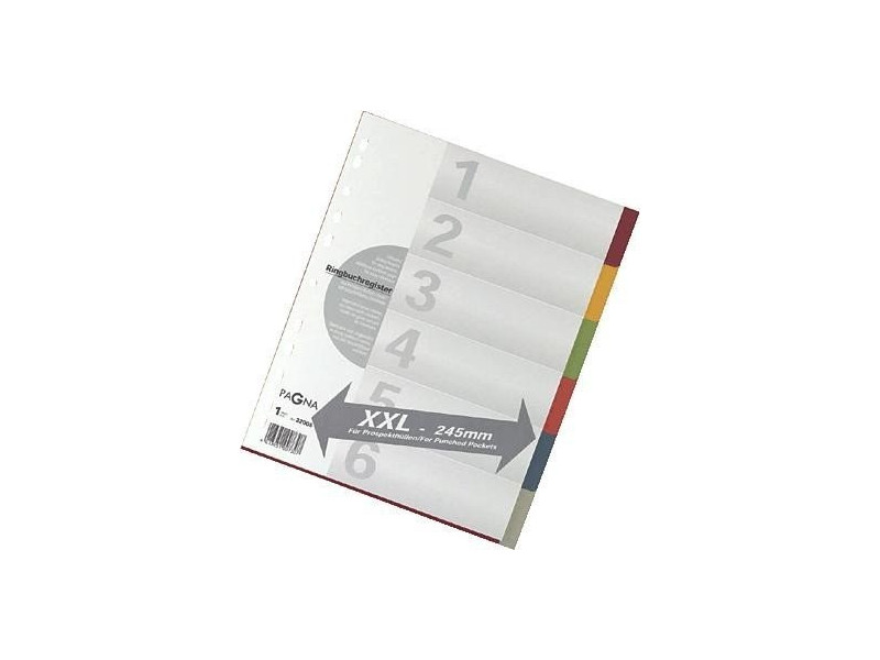 PAGNA Intercalaires en carton, A4, 6 touches, extra large