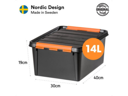 SmartStore Boîte de rangement PRO 14 L, 14 litres, noir