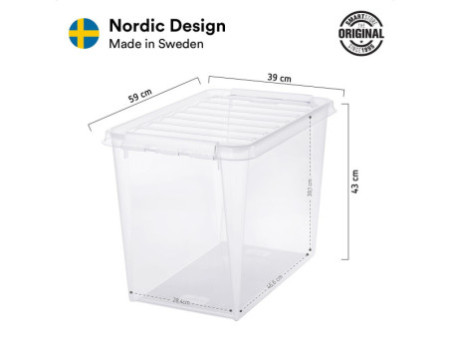 SmartStore Boîte de rangement CLASSIC 66 L, clips: blanc