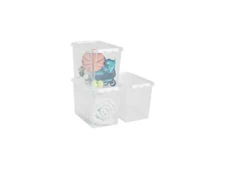 SmartStore Boîte de rangement CLASSIC 66 L, clips: blanc