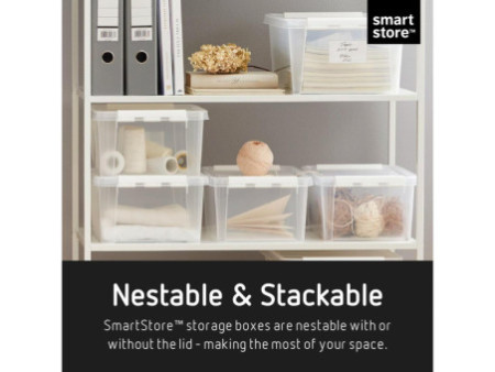 SmartStore Boîte de rangement CLASSIC 66 L, clips: blanc